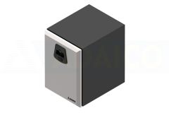 Cajón  ADABOX Acero Galvanizado Negro (1,5 mm.) Tapa Inox, con Aireador