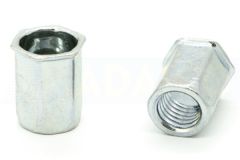Écrou Rivet Tête Réduite Hexagonale Ouverte