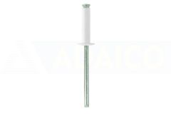 Rivet Fleur Tête Plate Aluminium/Acier Laqué Blanc Ø4,8